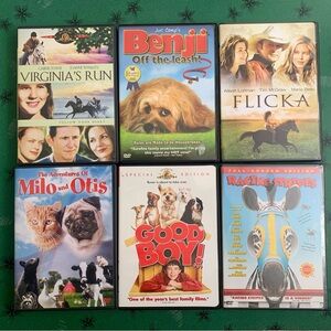 Lot of 6 Animal Lovers Family/Kids Movies DVDs PG Milo & Otis Racing Stripes